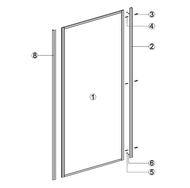 Eden Return Panel Kit Includes : Vertical section 1950 x 2, Top/Bottom Rail 1500 x 2, Wall channel 1950 x 1 , Corner bead 1950 x 1 , Clear glazing wedge x 7 meters , screw kit set to make 1 panel.